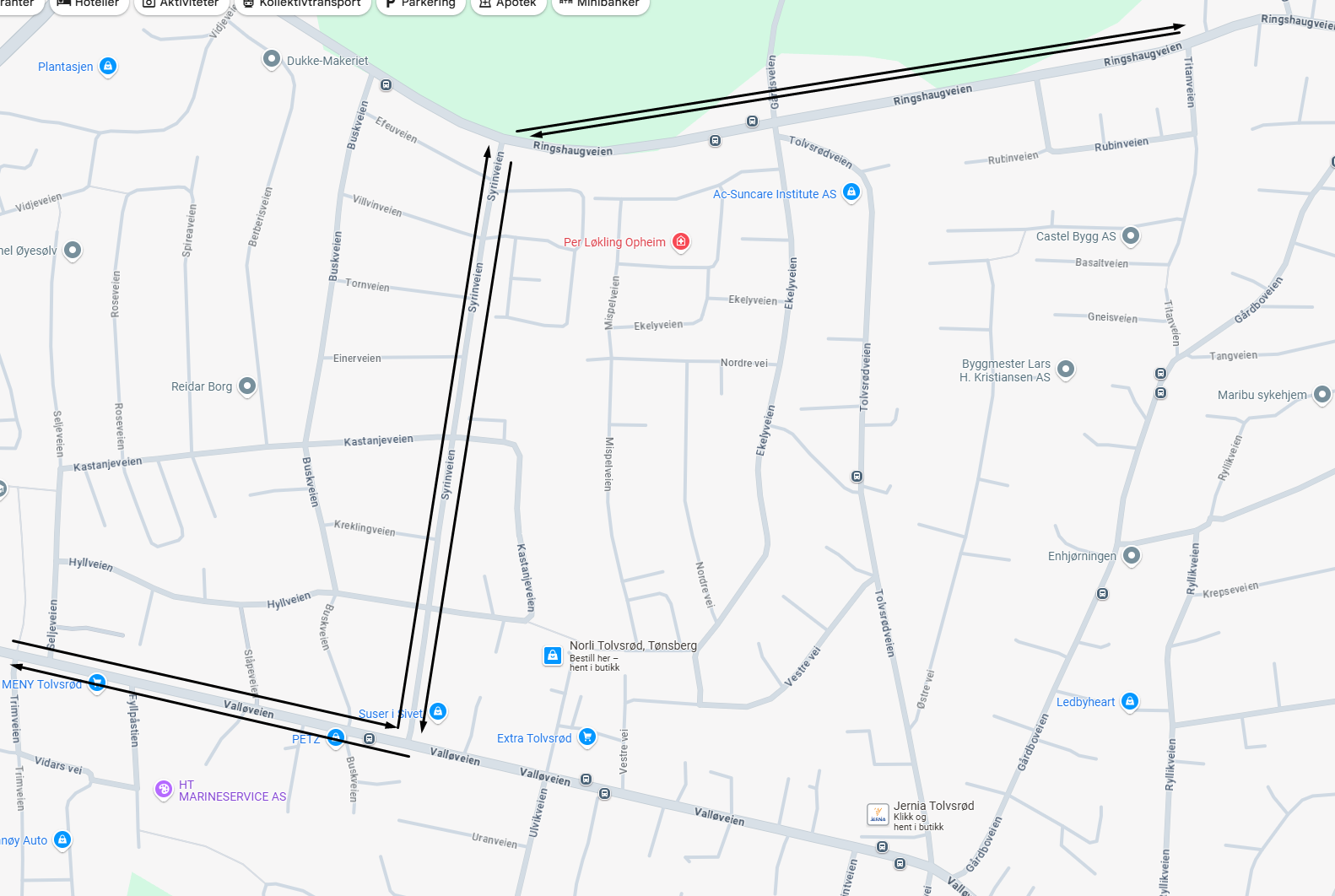 116A og 116B endret trase pga veiarbeid